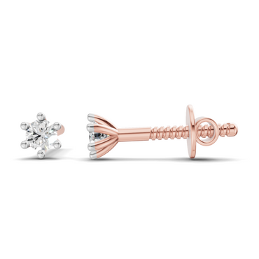 0.29 Carat Six Prong Martini Studs Earrings | 14K Rose Gold