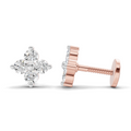 0.17 Carat Four Flower Stud Earrings | 14K Rose Gold