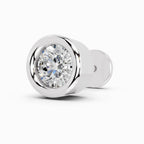 0.20 Carat Round Shape Bezel Solitaire Diamond Nose Pin | 14K Yellow Gold-Screw