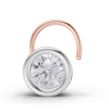 0.20 Ct Round Shape Bezel Solitaire Diamond Nose Pin | 14K Rose Gold