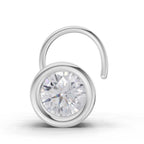 0.20 Ct Round Shape Bezel Solitaire Diamond Nose Pin | 14K Yellow Gold