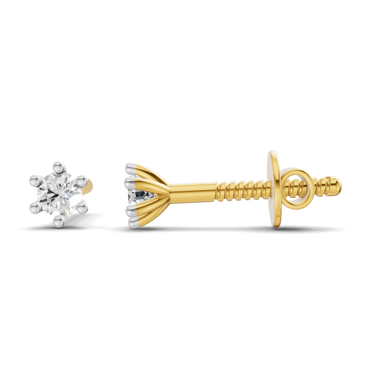 0.09 Carat Nova Gleam Diamond Earrings for Women | 14K Yellow Gold