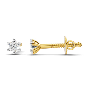 0.09 Carat Nova Gleam Diamond Earrings for Women | 14K Yellow Gold