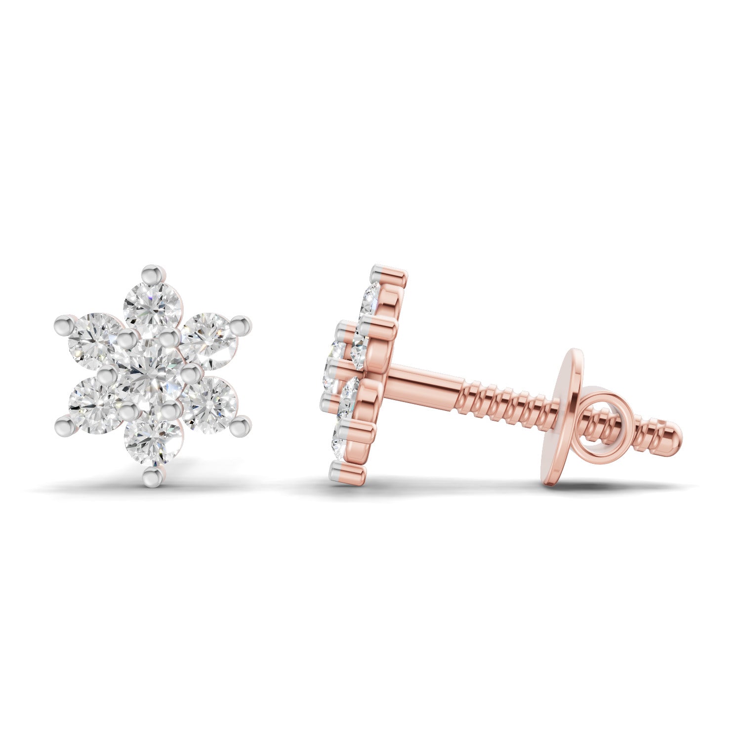 0.22 Carat Eternal Flower Studs Earrings | 14K Rose Gold