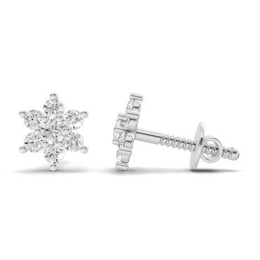 0.22 Carat Eternal Flower Studs Earrings | 14K White Gold