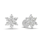 0.22 Carat Eternal Flower Studs Earrings | 14K White Gold