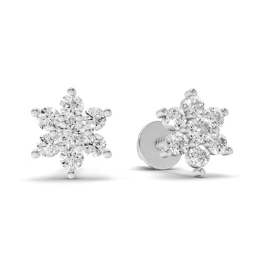 0.22 Carat Eternal Flower Studs Earrings | 14K White Gold