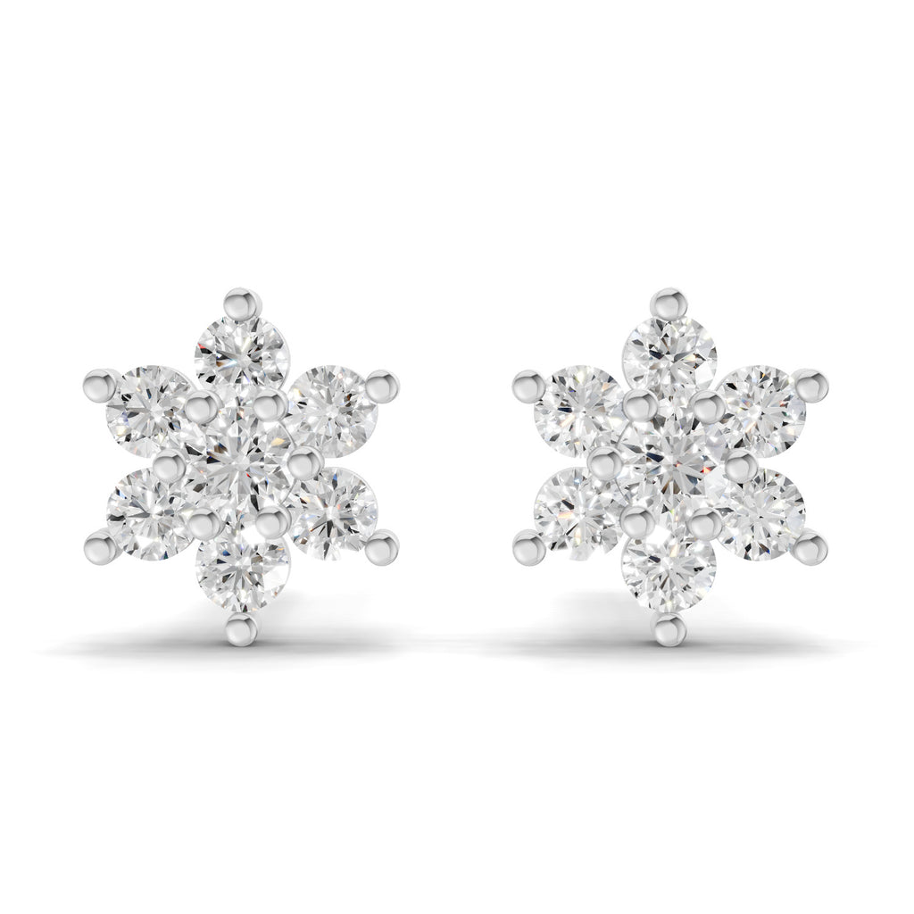 0.22 Carat Eternal Flower Studs Earrings | 14K White Gold