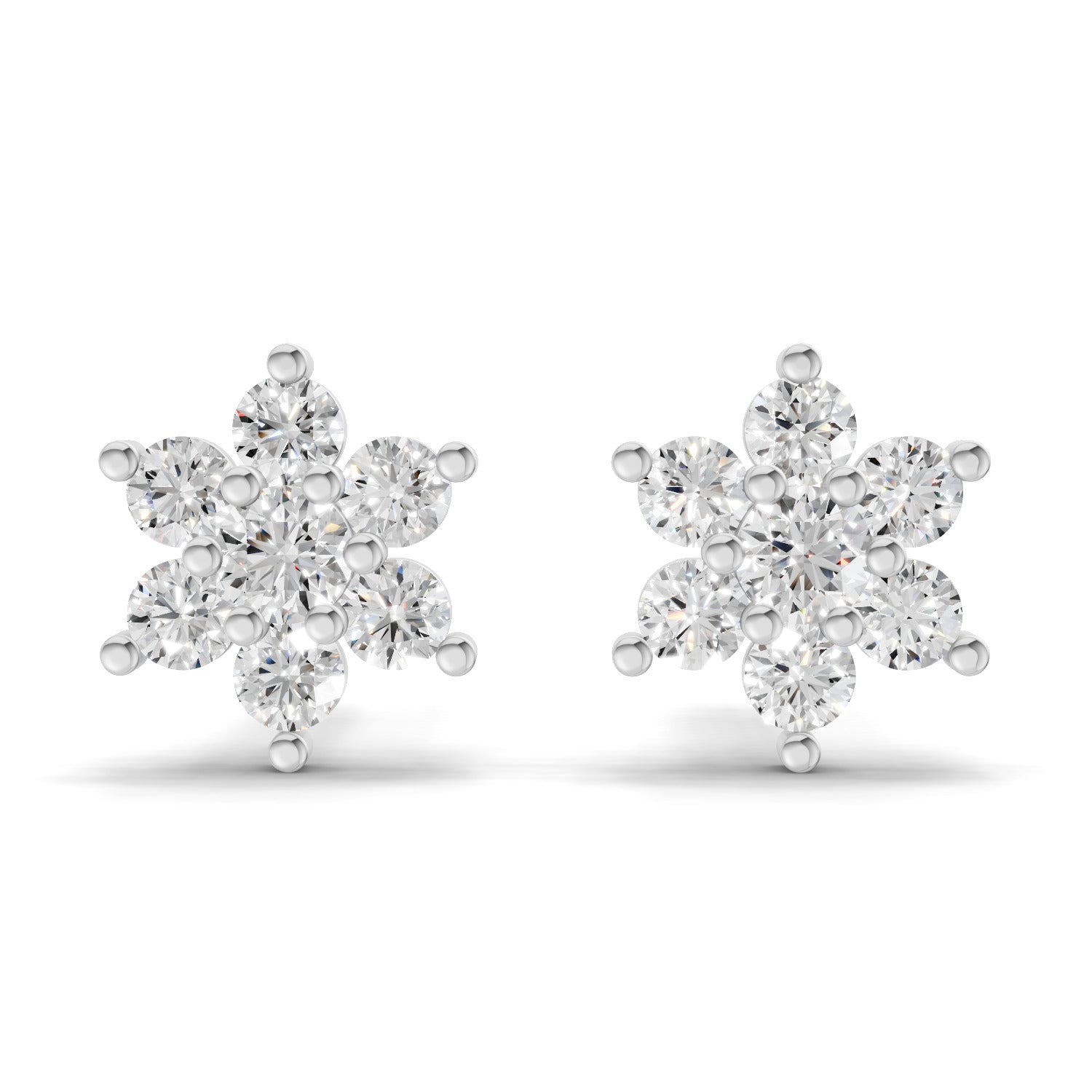 0.22 Carat Eternal Flower Studs Earrings | 14K White Gold