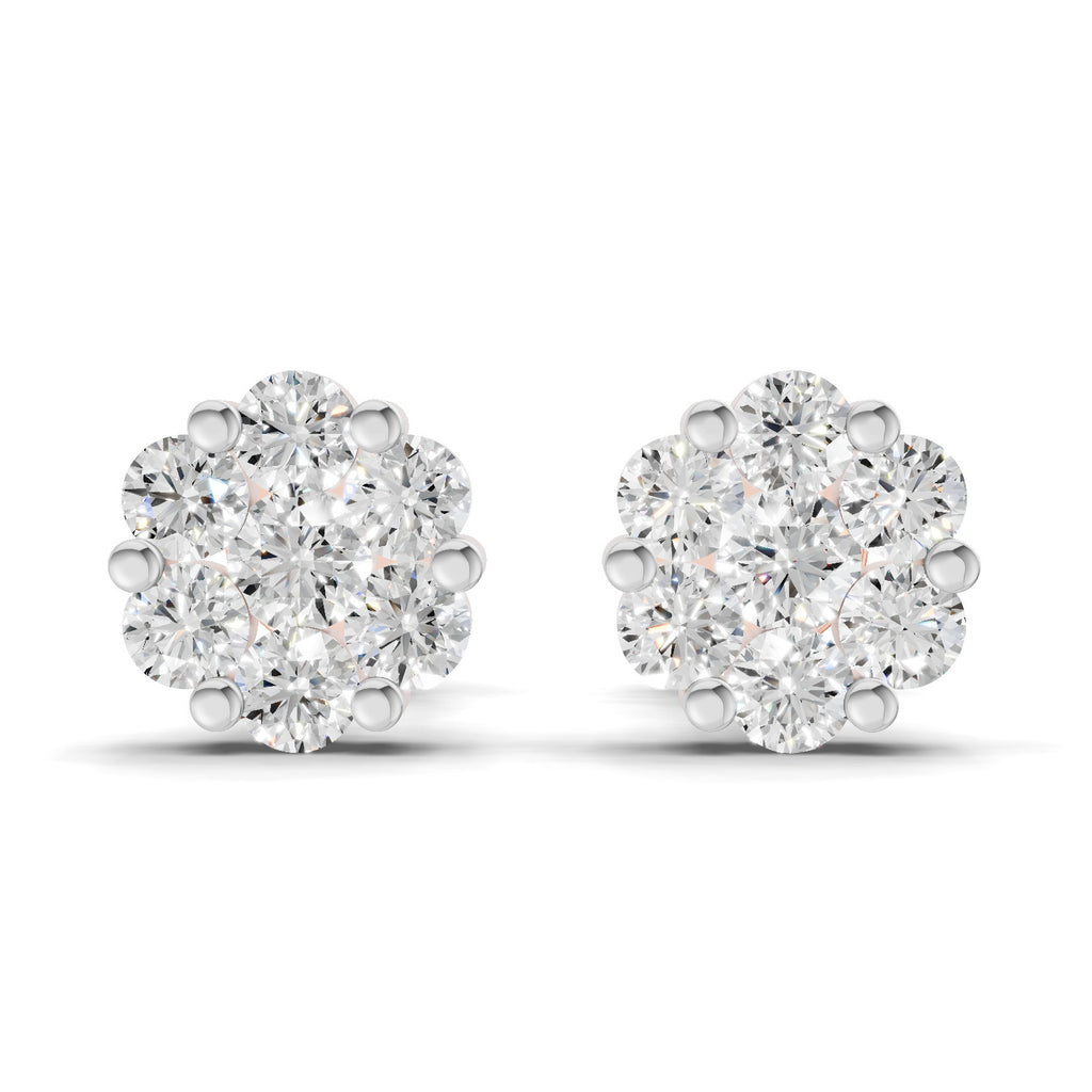 0.17 Carat Starlit Flower Studs Earrings | 14K Rose Gold