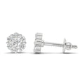 0.17 Carat Starlit Flower Studs Earrings | 14K White Gold
