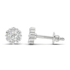0.17 Carat Starlit Flower Studs Earrings | 14K White Gold