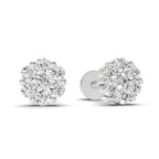 0.17 Carat Starlit Flower Studs Earrings | 14K White Gold