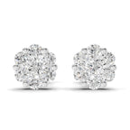 0.17 Carat Starlit Flower Studs Earrings | 14K White Gold