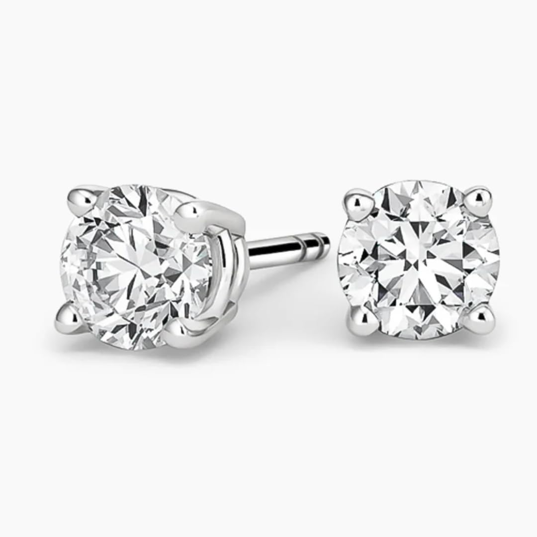 Lab-Grown Round Diamond Stud Earrings (5 ct. tw) in 14K White Gold