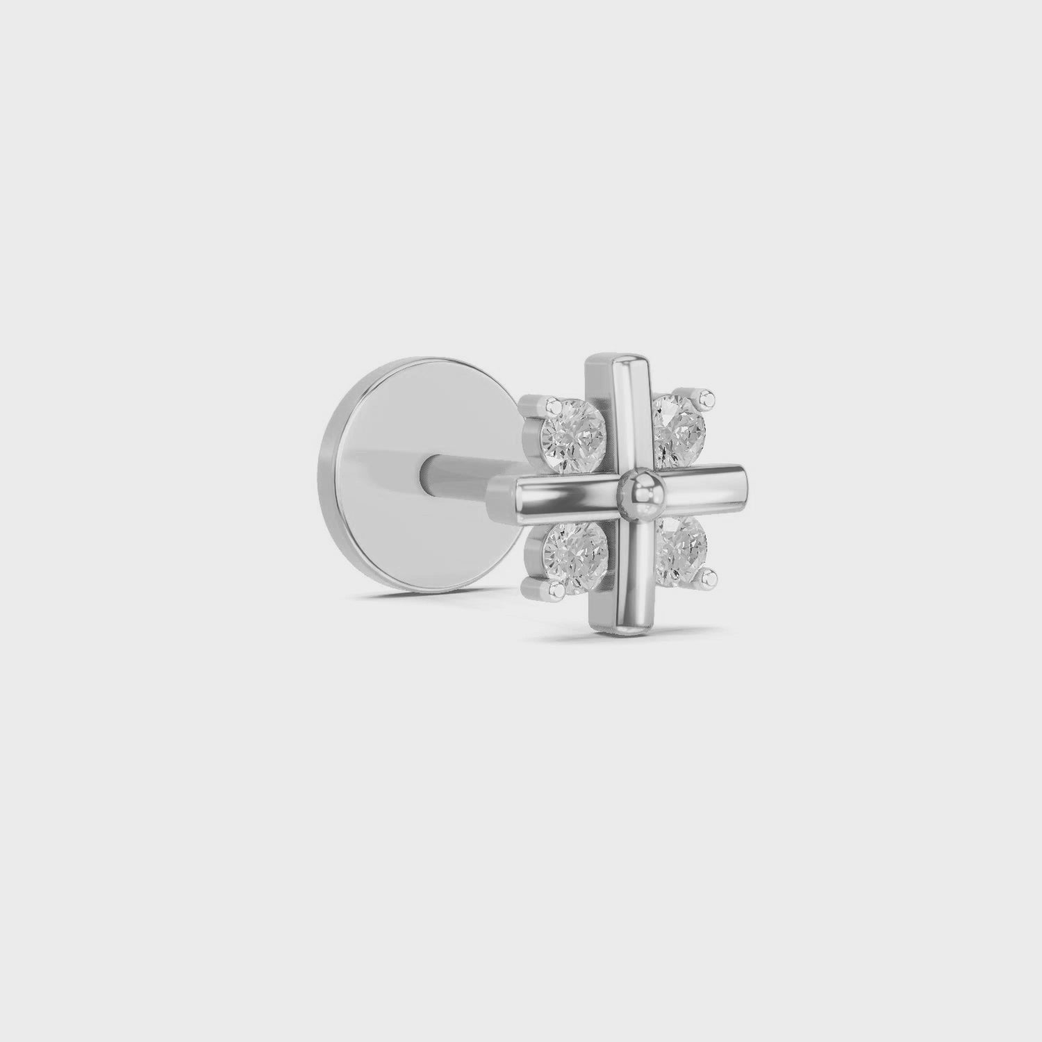 Floral Nosepin 0.06 Ct | 14Kt White Gold