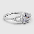 Sparkles 1.07 Carat Oval Shape Engagement Ring | 14K White Gold