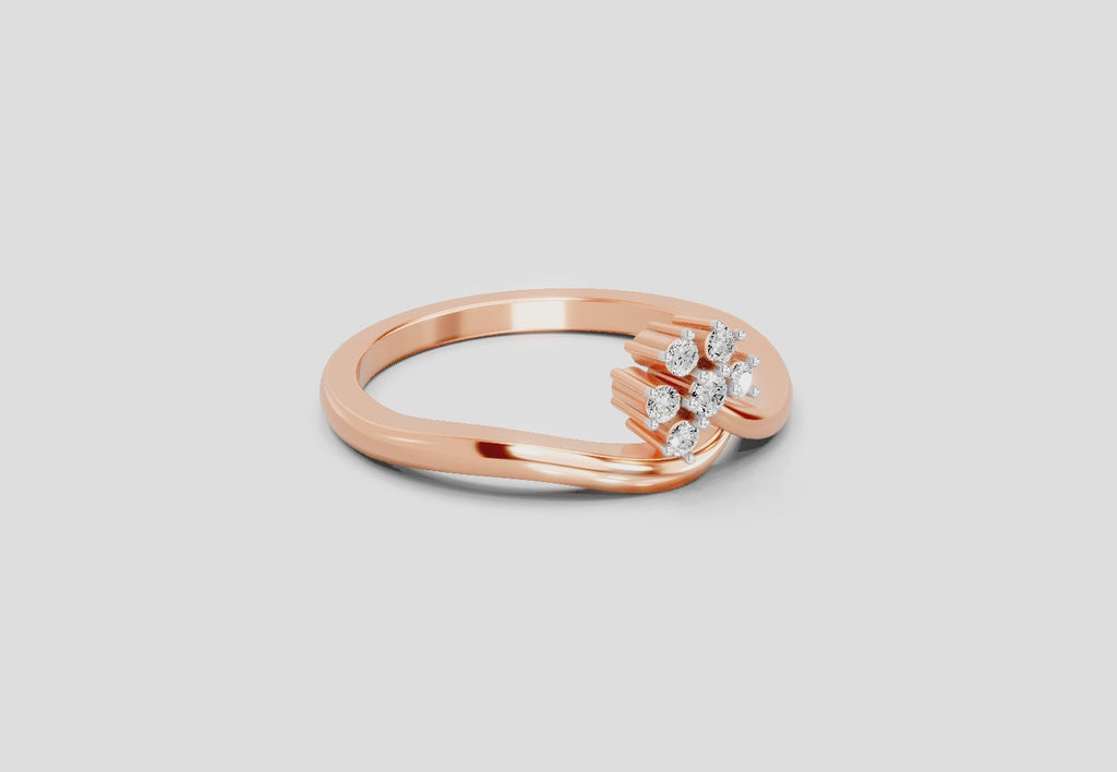 0.11 Ct Round Shape Diamond Ring  14K Rose Gold
