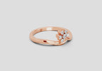 0.11 Ct Round Shape Diamond Ring  14K Rose Gold