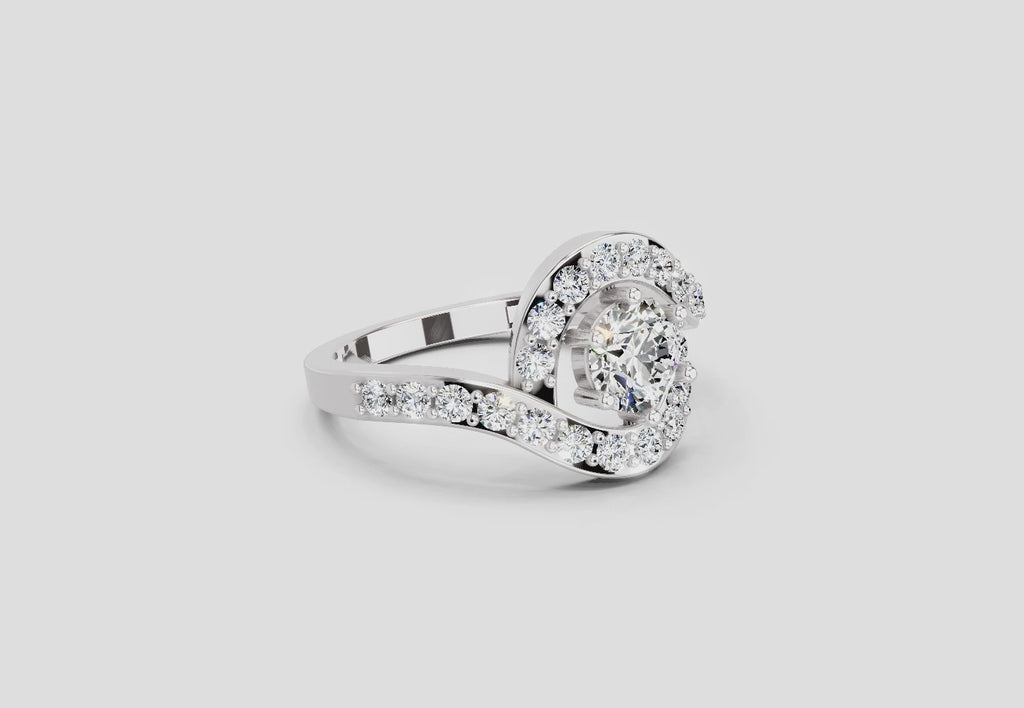 1.29 Ct Round Halo Ring | 14K White Gold