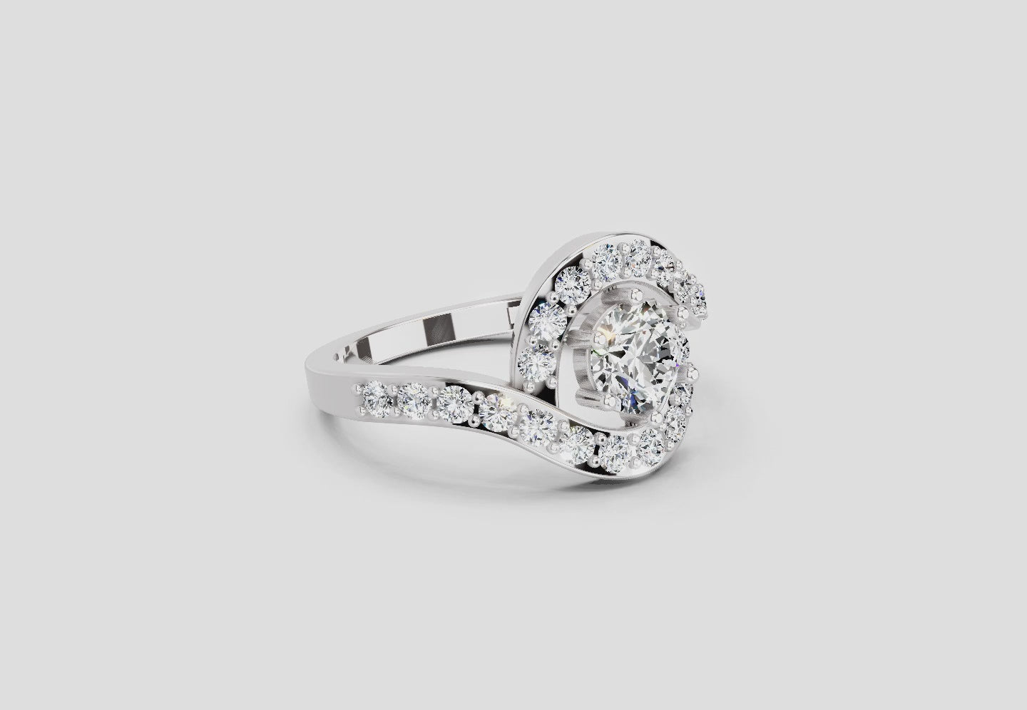 1.29 Ct Round Halo Ring | 14K White Gold