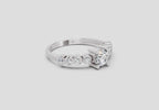 0.55 Carat Round Shape Diamond Ring | 14K White Gold