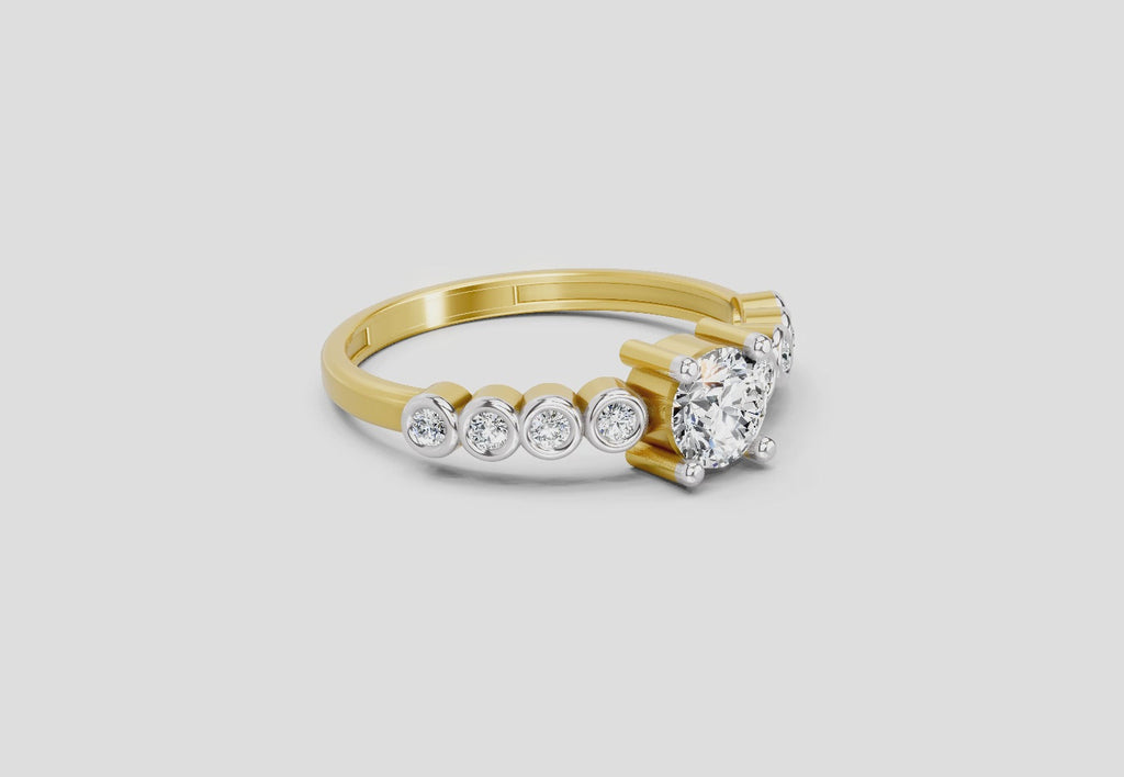 0.55 Carat Round Shape Diamond Ring | 14K Yellow Gold