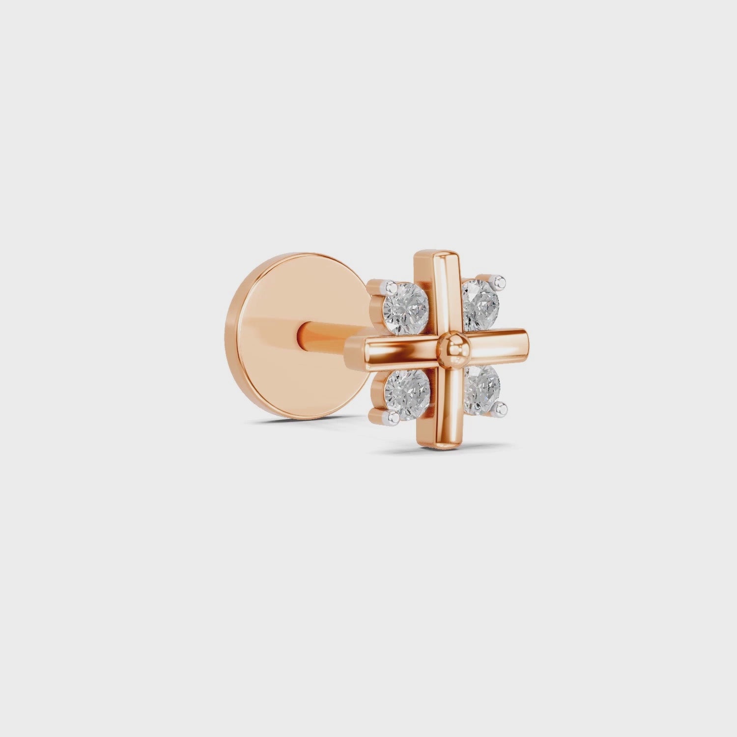 Floral Nosepin 0.06 Ct | 14Kt White Gold