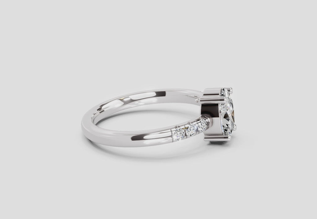 1.17 Ct Oval Solitaire Ring |  14K White Gold