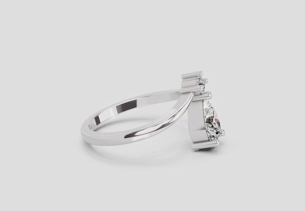 1.03 Ct Pear Ring |  14K White Gold