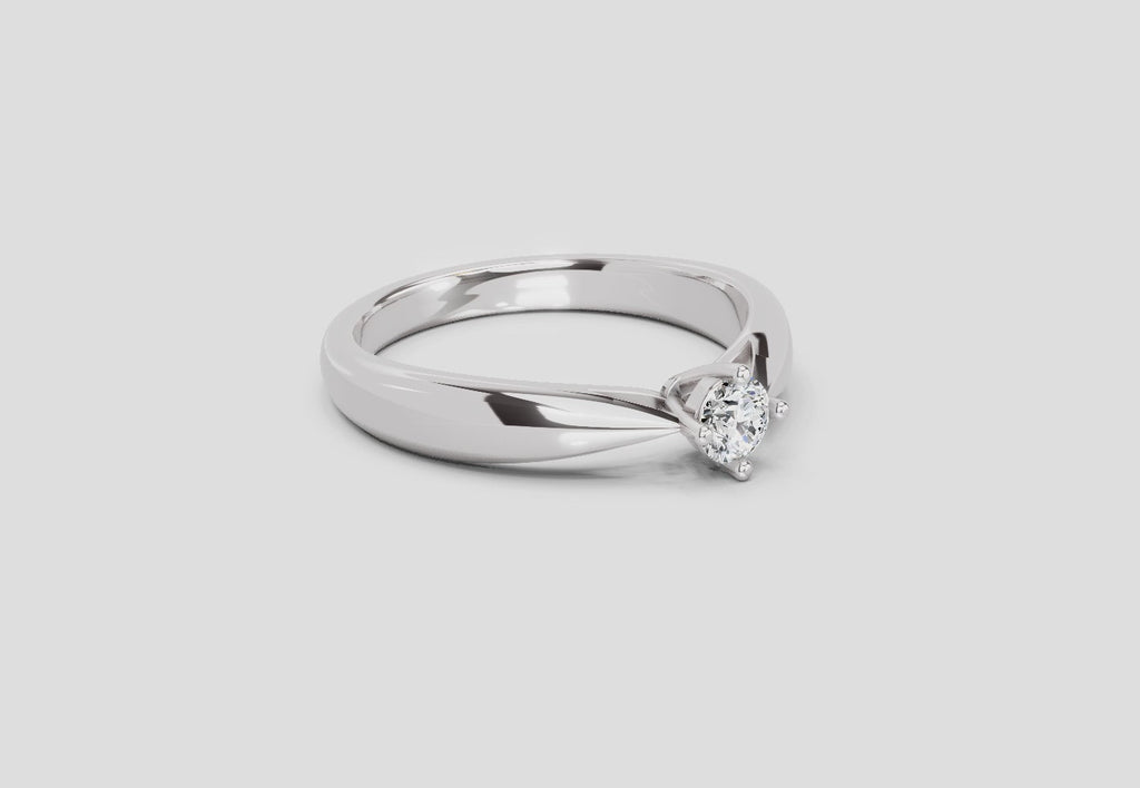 0.16 Ct Round Solitaire Ring | 14K White Gold