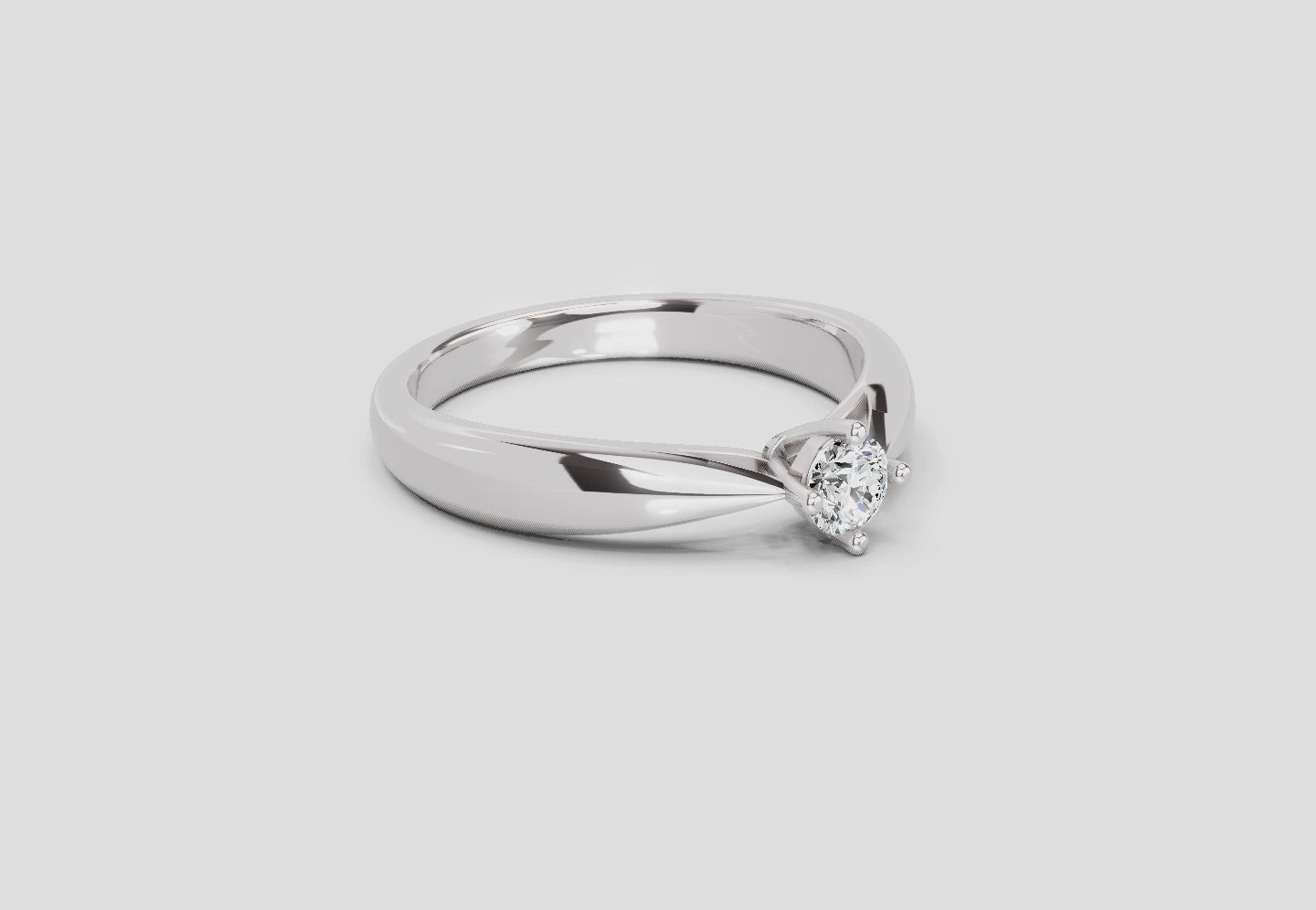 0.16 Ct Round Solitaire Ring | 14K White Gold