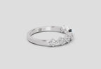 7 Stone Band 0.75 Princess Shape Diamond | 14K White Gold