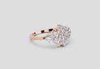0.77 Carat Round Shape Cluster Diamond Ring | 14K Rose Gold