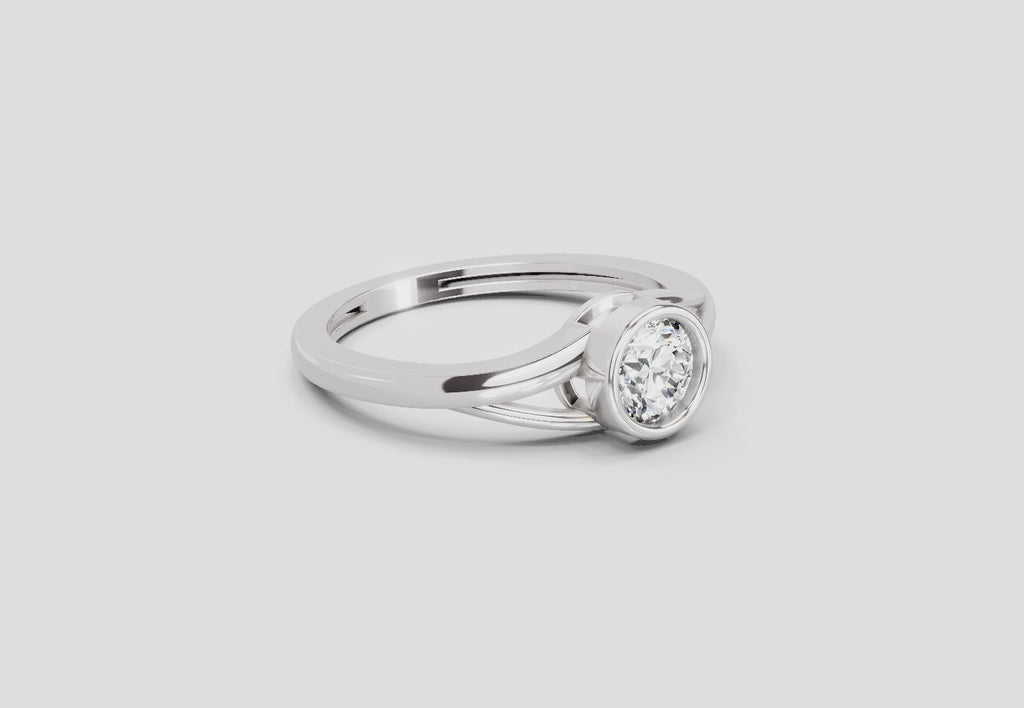 0.7 Ct Round Solitaire Ring | 14K White Gold