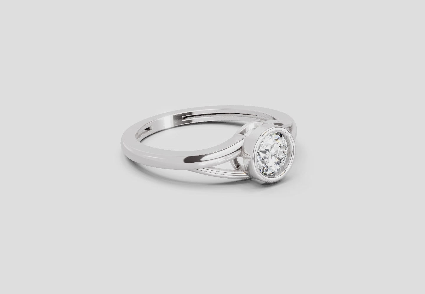 0.7 Ct Round Solitaire Ring | 14K White Gold