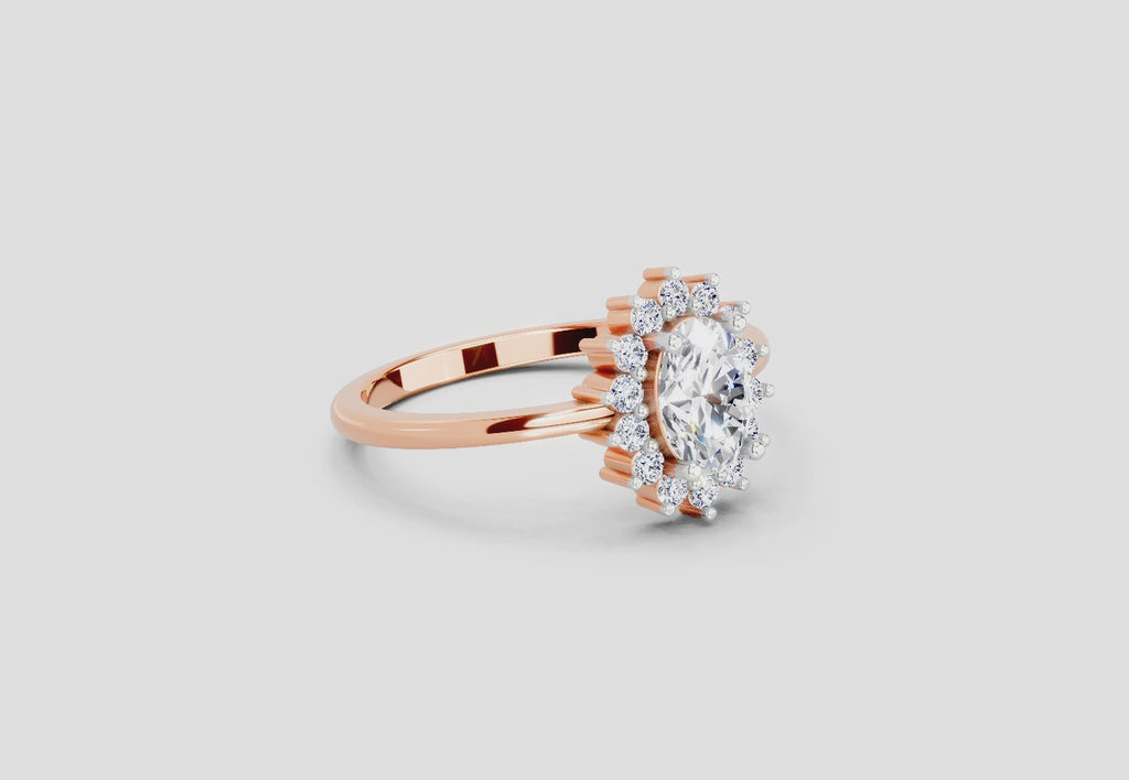 0.97 Ct Oval Ring | 14K Rose Gold