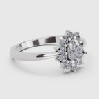 Sparkles 0.88 Carat Oval Shape Engagement Ring | 14K White Gold