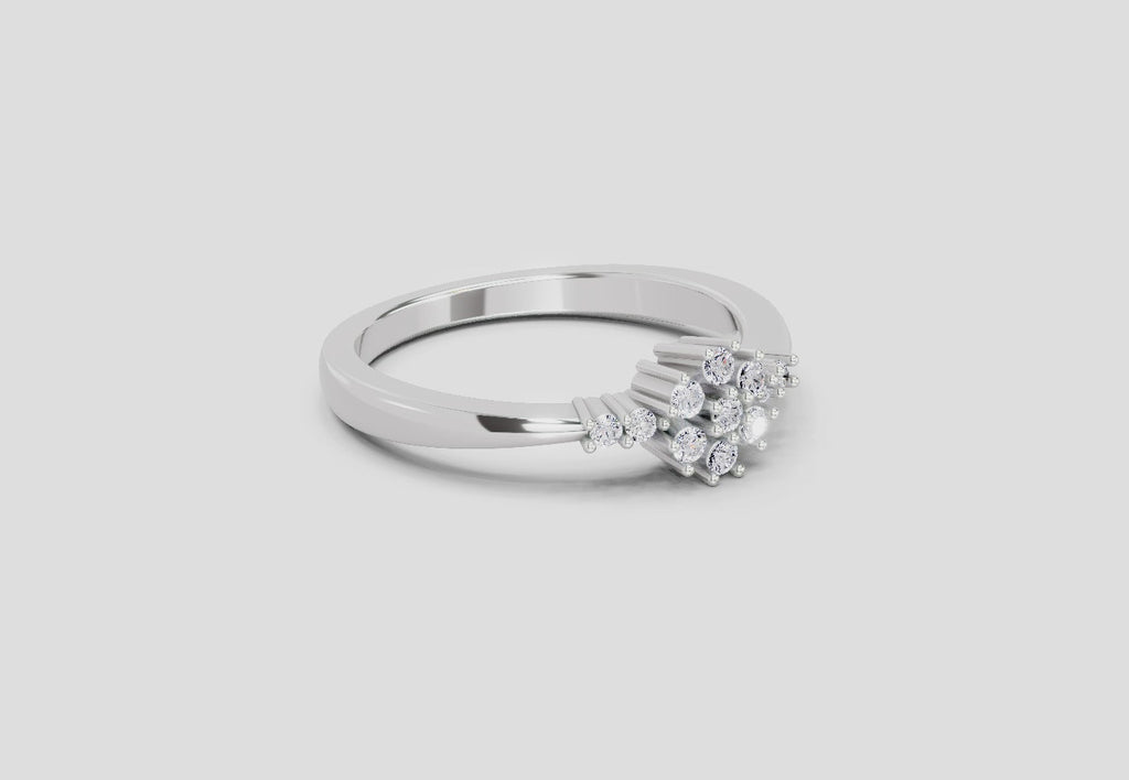 0.16 Ct Round Cluster Ring  14K White Gold