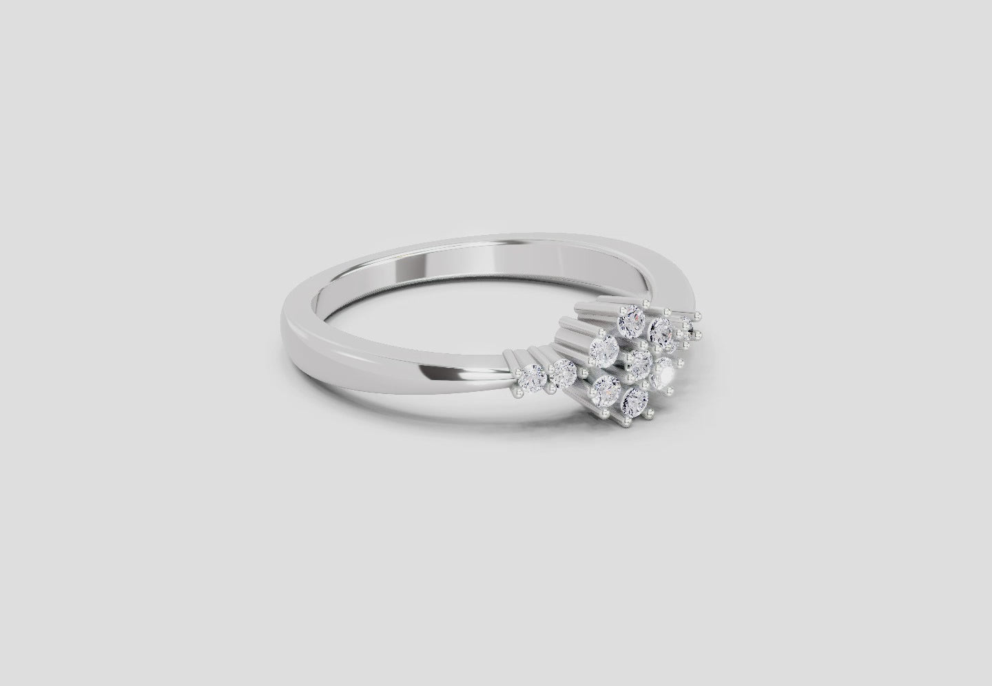 0.16 Ct Round Cluster Ring  14K White Gold