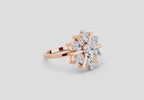 0.9 Ct Round Starburst Ring | 14K Rose Gold