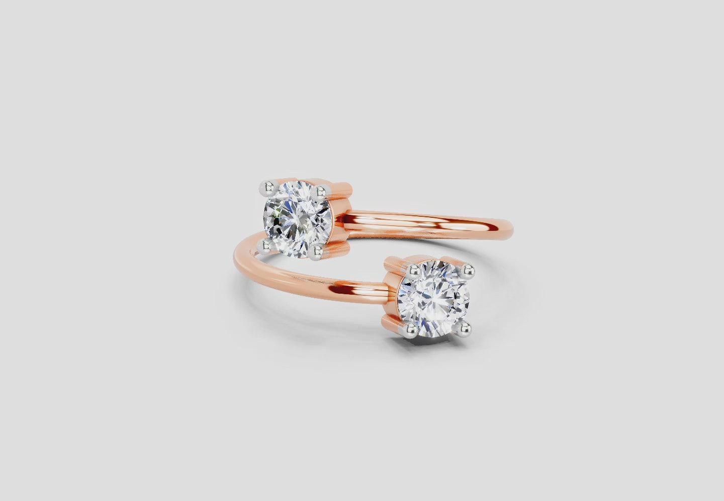 0.8 Carat Twirl of Light Promise Engagement Ring | 14K Rose Gold