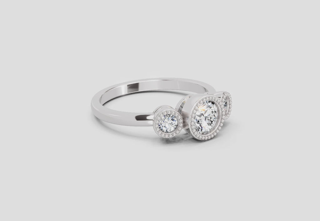 0.71 Carat Sovereign Petal Promise Engagement Ring | 14K White Gold