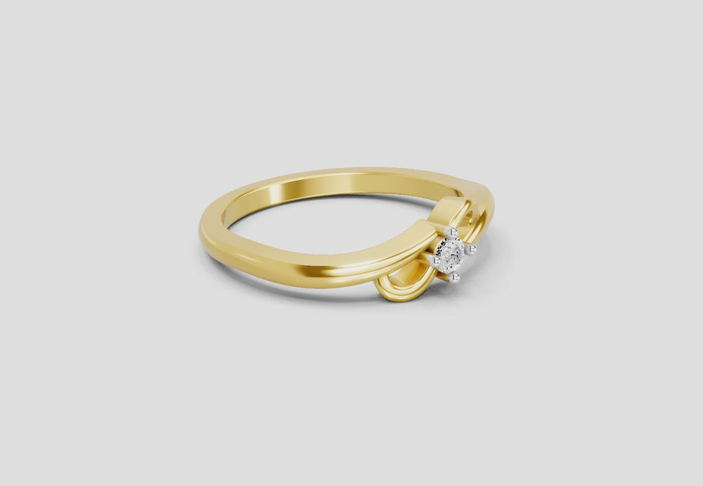 0.07 Ct Round Solitaire Ring  14K Yellow Gold