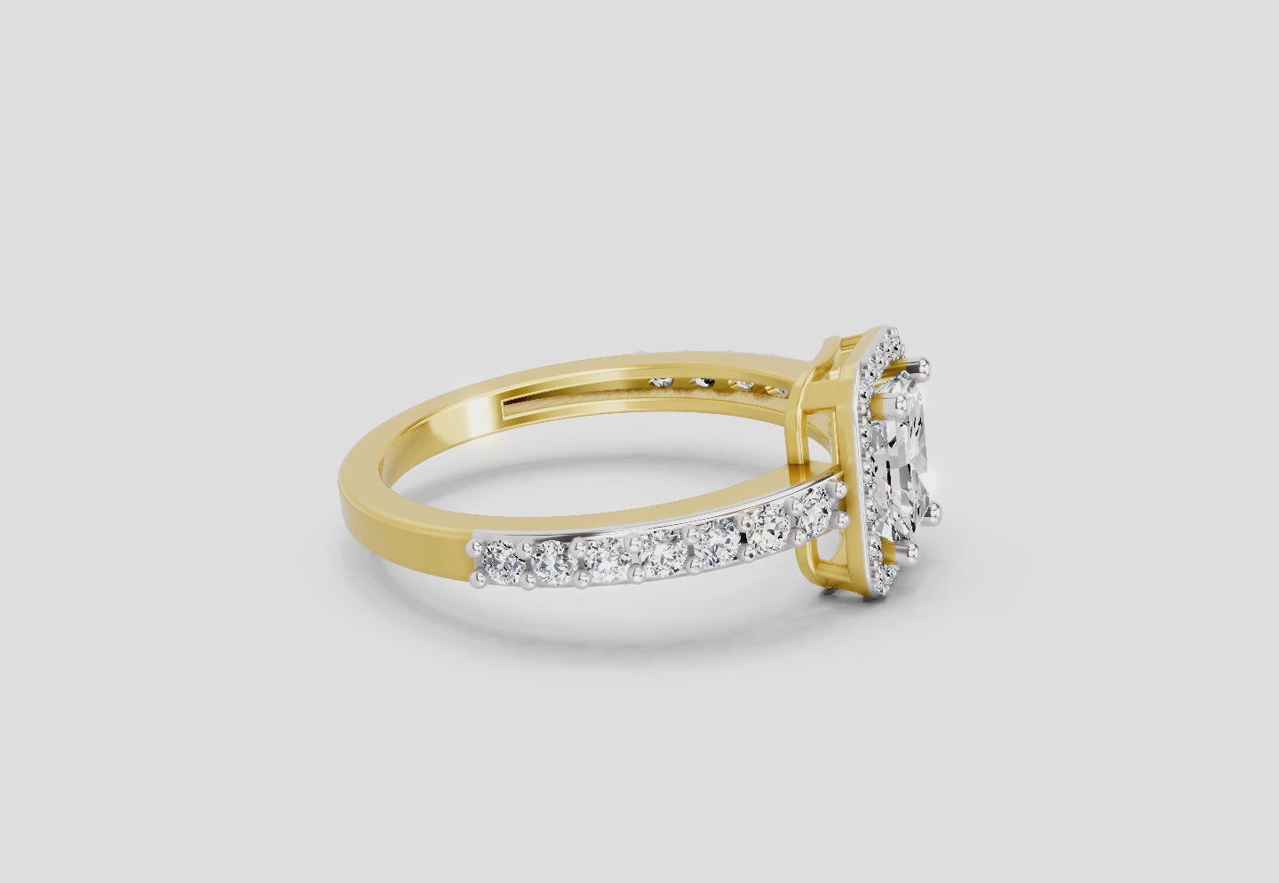 1.23 Ct Square Ring |  14K Yellow Gold