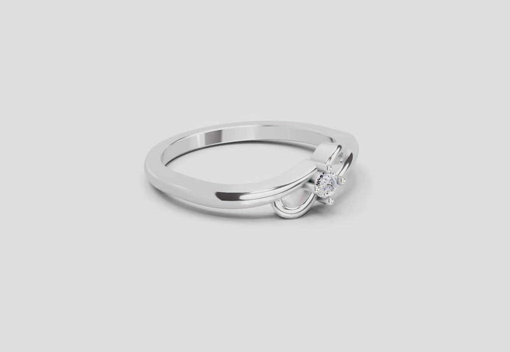 0.07 Ct Round Solitaire Ring  14K White Gold