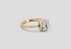 0.7 Ct Emerald Cut Halo | 14K Yellow Gold