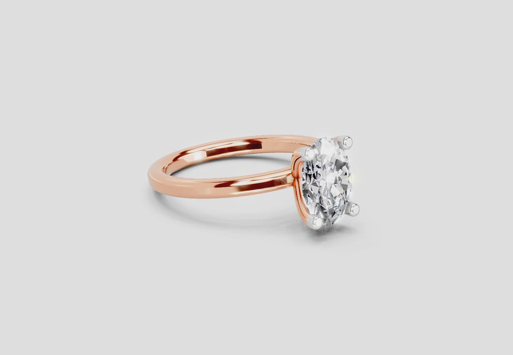 1.32 Ct Oval Solitaire Engagement Ring | 14K Rose Gold