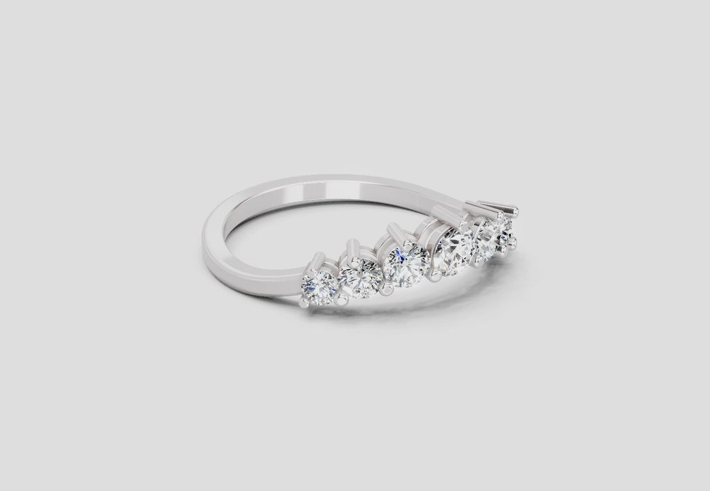 0.65 Carat Diamond Symphony Promise Engagement Ring  | 14K White Gold IGI Certified FG VS Quality Diamonds