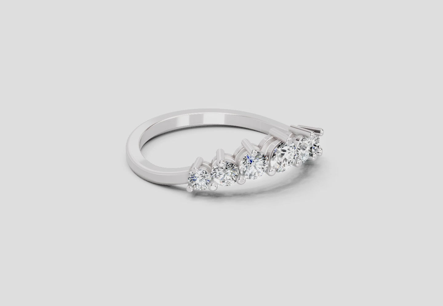 0.65 Carat Diamond Symphony Promise Engagement Ring  | 14K White Gold IGI Certified FG VS Quality Diamonds